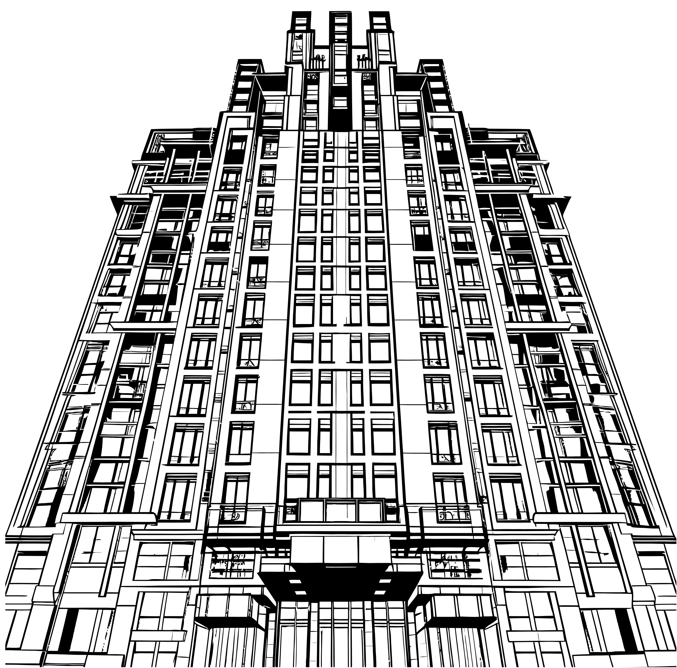Tall building line drawing